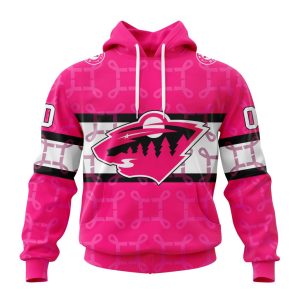Personalized NHL Minnesota Wild I Pink I Can! In October We Wear Pink Breast Cancer Unisex Pullover Hoodie
