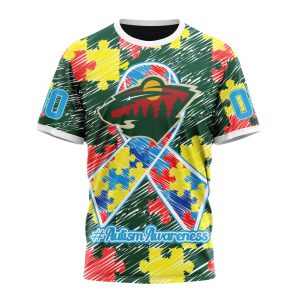 Personalized NHL Minnesota Wild Special Autism Awareness Month Unisex Tshirt TS5400