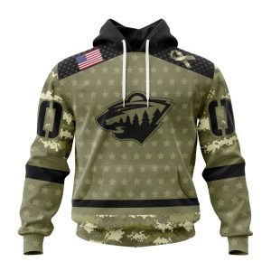 Personalized NHL Minnesota Wild Special Camo Military Appreciation Unisex Pullover Hoodie
