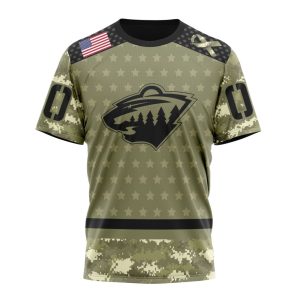 Personalized NHL Minnesota Wild Special Camo Military Appreciation Unisex Tshirt TS5403