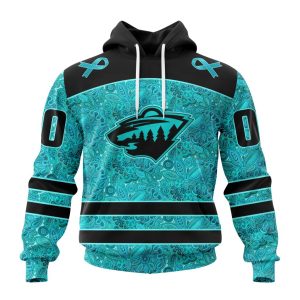 Personalized NHL Minnesota Wild Special Design Fight Ovarian Cancer Unisex Pullover Hoodie