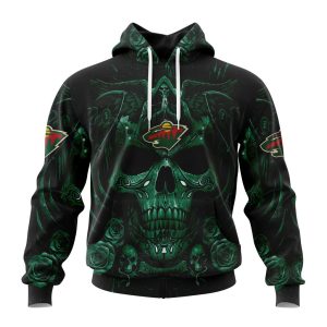 Personalized NHL Minnesota Wild Special Design With Skull Art Unisex Pullover Hoodie