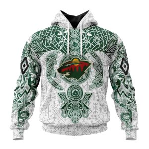 Personalized NHL Minnesota Wild Special Norse Viking Symbols Unisex Pullover Hoodie