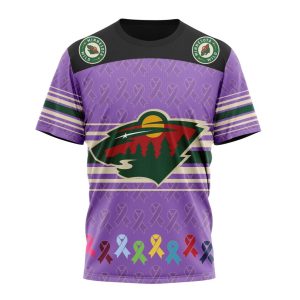 Personalized NHL Minnesota Wild Specialized Design Fights Cancer Unisex Tshirt TS5424
