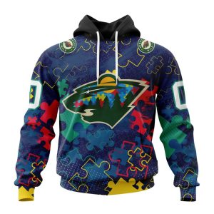 Personalized NHL Minnesota Wild Specialized Fearless Against Autism Unisex Pullover Hoodie