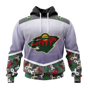 Personalized NHL Minnesota Wild Specialized Sport Fights Again All Cancer Unisex Pullover Hoodie