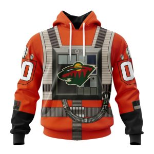 Personalized NHL Minnesota Wild Star Wars Rebel Pilot Design Unisex Pullover Hoodie