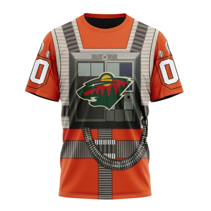 Personalized NHL Minnesota Wild Star Wars Rebel Pilot Design Unisex Tshirt TS5440