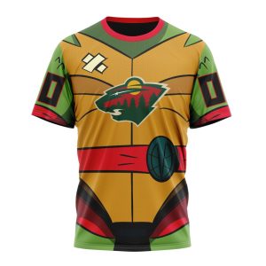 Personalized NHL Minnesota Wild Teenage Mutant Ninja Turtles Design Unisex Tshirt TS5441