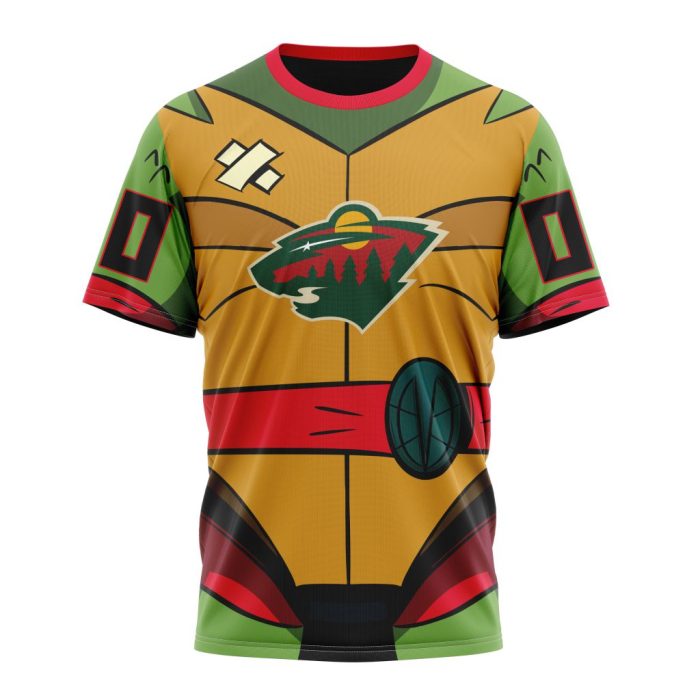Personalized NHL Minnesota Wild Teenage Mutant Ninja Turtles Design Unisex Tshirt TS5441