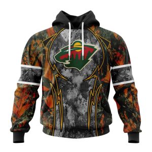 Personalized NHL Minnesota Wild With Camo Concepts For Hungting In Forest Unisex Pullover Hoodie