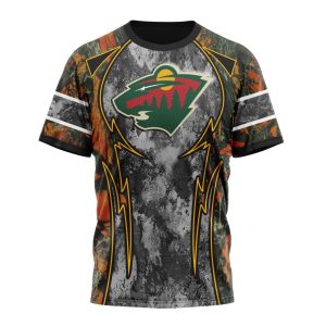 Personalized NHL Minnesota Wild With Camo Concepts For Hungting In Forest Unisex Tshirt TS5443