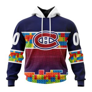 Personalized NHL Montreal Canadiens Autism Awareness Design Unisex Hoodie