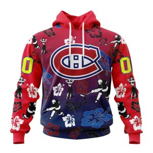 Personalized NHL Montreal Canadiens Hawaiian Style Design For Fans Unisex Pullover Hoodie