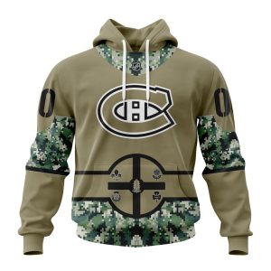 Personalized NHL Montreal Canadiens Military Camo With City Or State Flag Unisex Pullover Hoodie