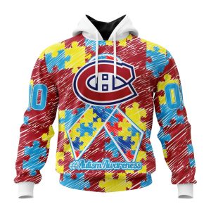 Personalized NHL Montreal Canadiens Special Autism Awareness Month Unisex Pullover Hoodie