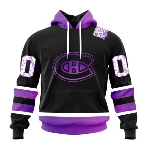 Personalized NHL Montreal Canadiens Special Black Hockey Fights Cancer Unisex Pullover Hoodie