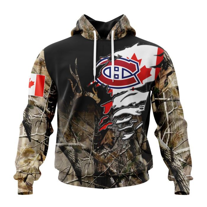 Personalized NHL Montreal Canadiens Special Camo Realtree Hunting Unisex Pullover Hoodie