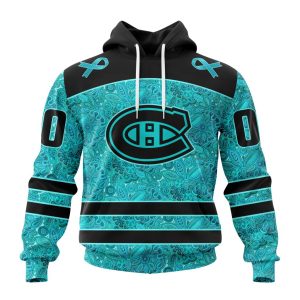 Personalized NHL Montreal Canadiens Special Design Fight Ovarian Cancer Unisex Pullover Hoodie