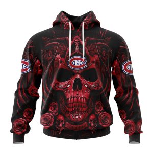Personalized NHL Montreal Canadiens Special Design With Skull Art Unisex Pullover Hoodie
