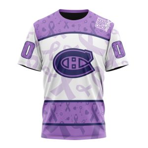 Personalized NHL Montreal Canadiens Special Lavender Hockey Fights Cancer Unisex Tshirt TS5470