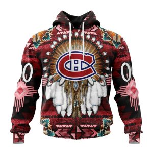 Personalized NHL Montreal Canadiens Special Native Costume Design Unisex Pullover Hoodie