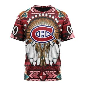 Personalized NHL Montreal Canadiens Special Native Costume Design Unisex Tshirt TS5471