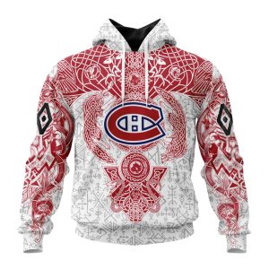 Personalized NHL Montreal Canadiens Special Norse Viking Symbols Unisex Pullover Hoodie