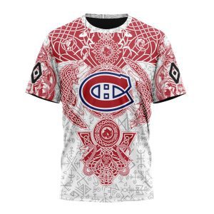 Personalized NHL Montreal Canadiens Special Norse Viking Symbols Unisex Tshirt TS5472