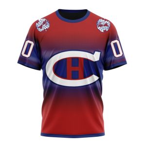 Personalized NHL Montreal Canadiens Special Retro Gradient Design Unisex Tshirt TS5476