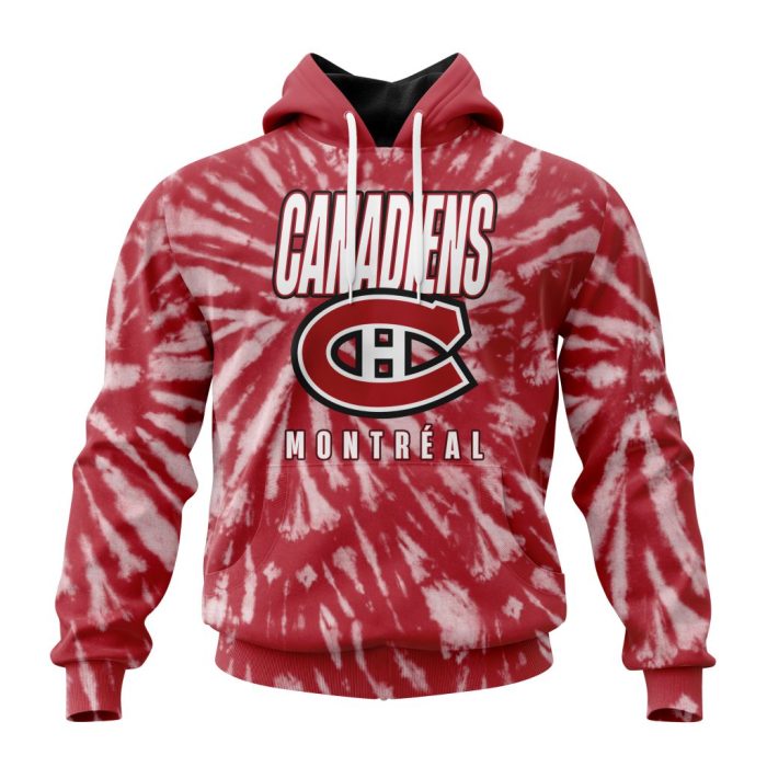 Personalized NHL Montreal Canadiens Special Retro Vintage Tie - Dye Unisex Pullover Hoodie