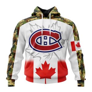 Personalized NHL Montreal Canadiens Specialized Design With Our Canada Flag Unisex Pullover Hoodie