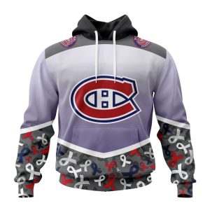 Personalized NHL Montreal Canadiens Specialized Sport Fights Again All Cancer Unisex Pullover Hoodie