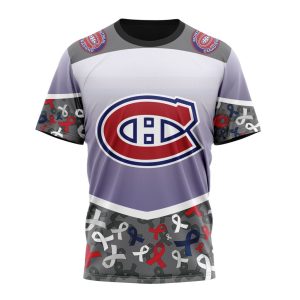 Personalized NHL Montreal Canadiens Specialized Sport Fights Again All Cancer Unisex Tshirt TS5495