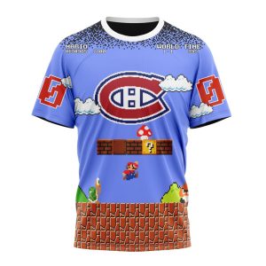Personalized NHL Montreal Canadiens With Super Mario Game Design Unisex Tshirt TS5504