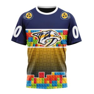 Personalized NHL Nashville Predators Autism Awareness Design Unisex Tshirt TS5508