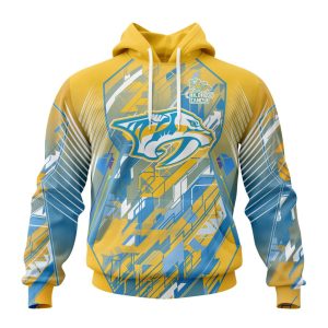 Personalized NHL Nashville Predators Fearless Against Childhood Cancers Unisex Pullover Hoodie