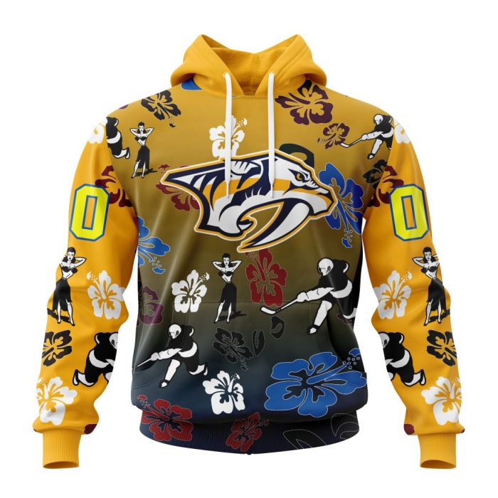 Personalized NHL Nashville Predators Hawaiian Style Design For Fans Unisex Pullover Hoodie