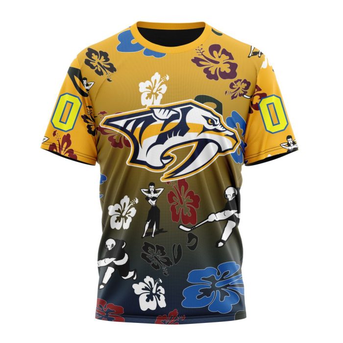 Personalized NHL Nashville Predators Hawaiian Style Design For Fans Unisex Tshirt TS5511