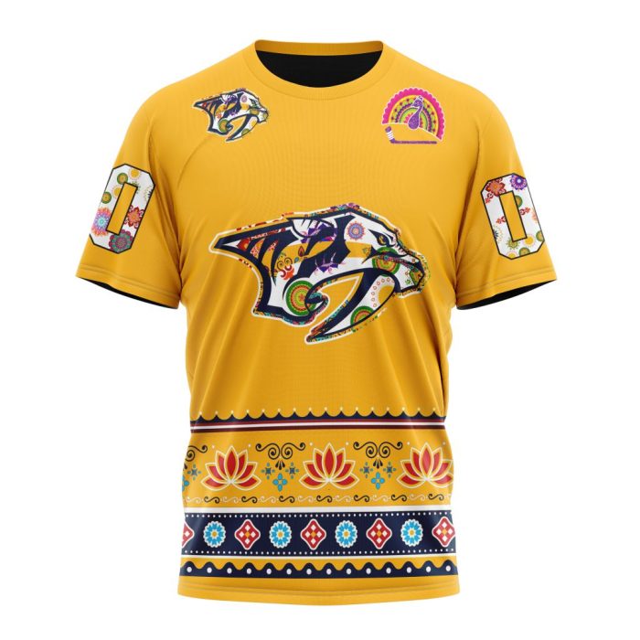 Personalized NHL Nashville Predators Jersey Hockey For All Diwali Festival Unisex Tshirt TS5514