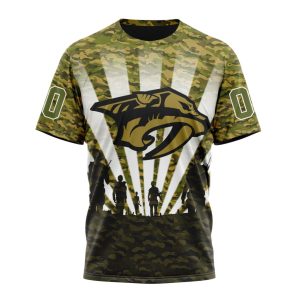 Personalized NHL Nashville Predators Military Camo Kits For Veterans Day And Rememberance Day Unisex Tshirt TS5515