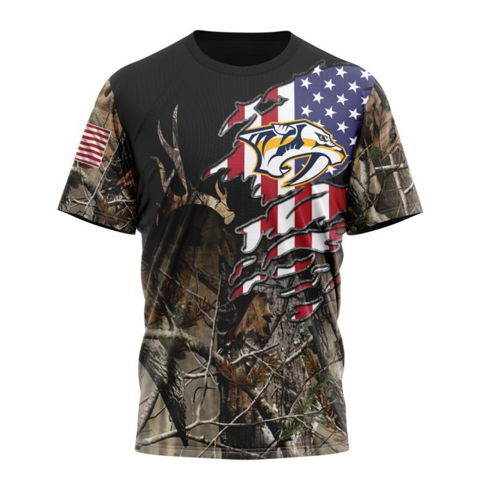 Personalized NHL Nashville Predators Special Camo Realtree Hunting Unisex Tshirt TS5520