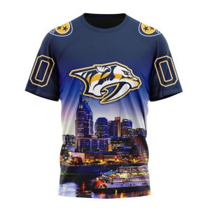 Personalized NHL Nashville Predators Special Design With City Skyline Unisex Tshirt TS5525