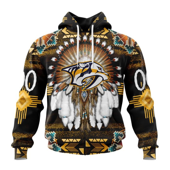 Personalized NHL Nashville Predators Special Native Costume Design Unisex Pullover Hoodie