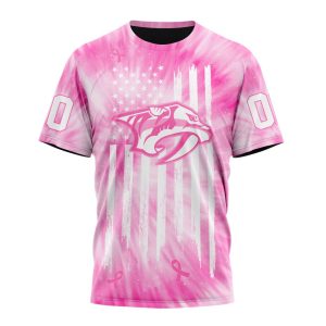 Personalized NHL Nashville Predators Special Pink Tie-Dye Unisex Tshirt TS5533