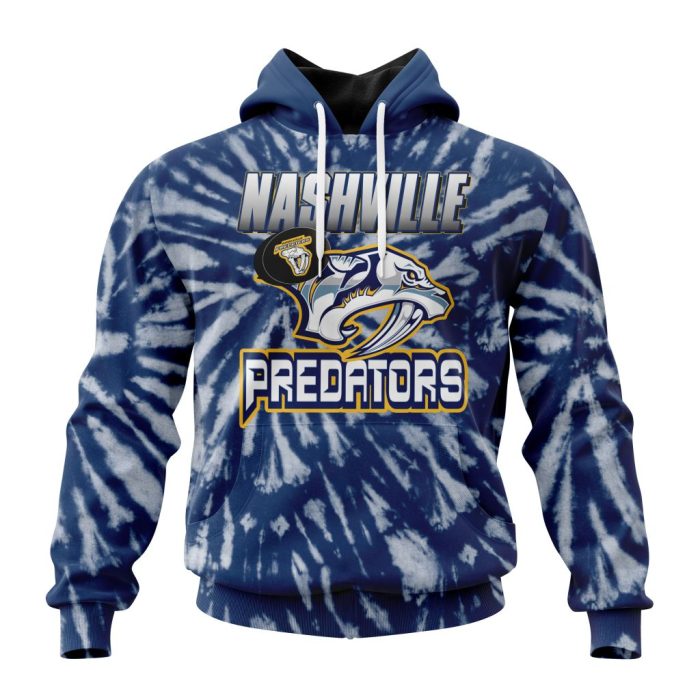 Personalized NHL Nashville Predators Special Retro Vintage Tie - Dye Unisex Pullover Hoodie