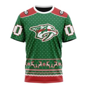 Personalized NHL Nashville Predators Special Ugly Christmas Unisex Tshirt TS5538