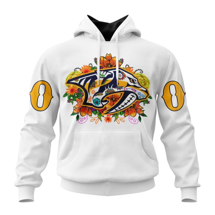 Personalized NHL Nashville Predators Specialized Dia De Muertos Unisex Pullover Hoodie