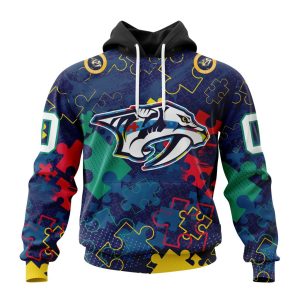 Personalized NHL Nashville Predators Specialized Fearless Against Autism Unisex Pullover Hoodie