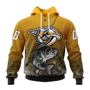 Personalized NHL Nashville Predators Specialized Fishing Style Unisex Pullover Hoodie